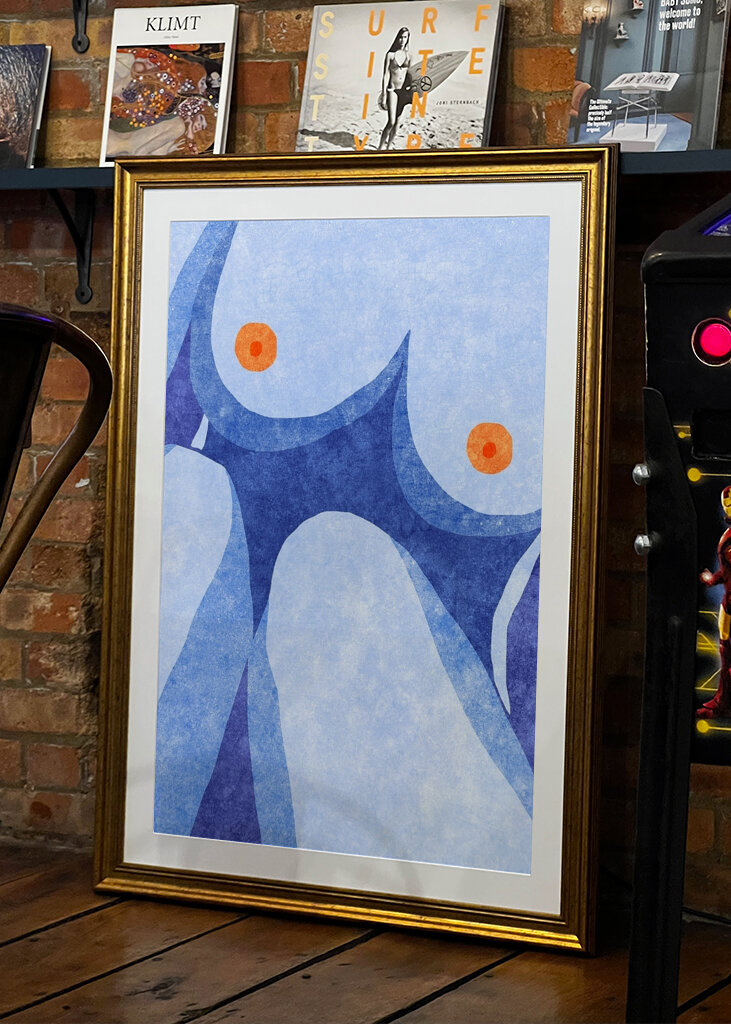 Abstraktní tělo v modré barvě