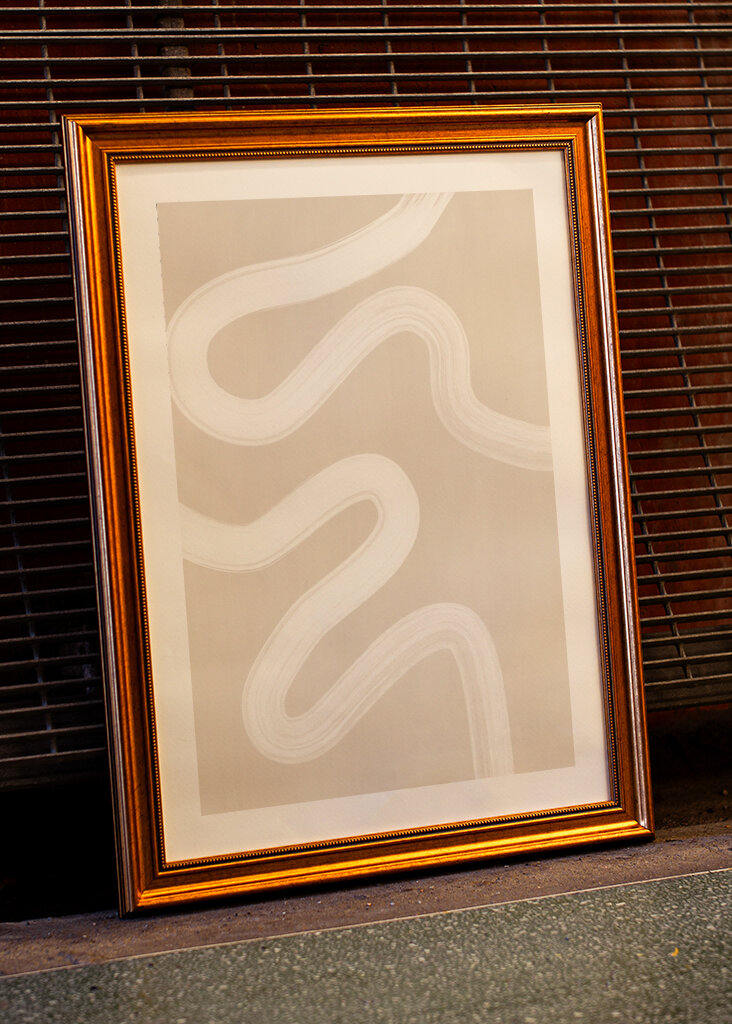 Beige Einzeilige Zeichnung