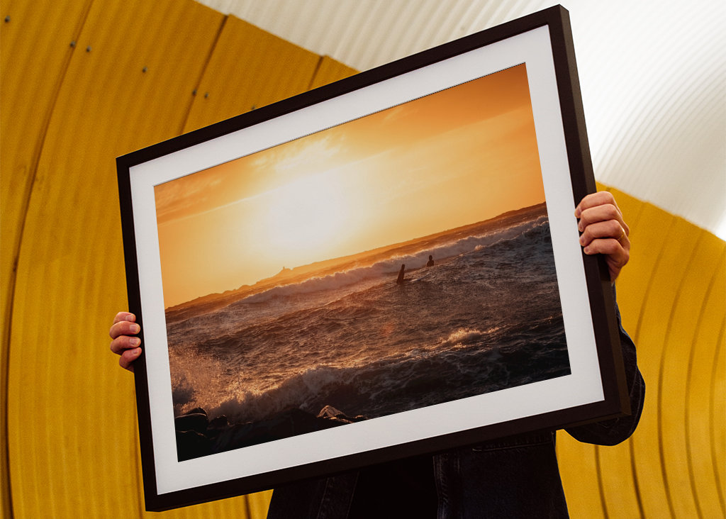 Surfen bei Sonnenuntergang