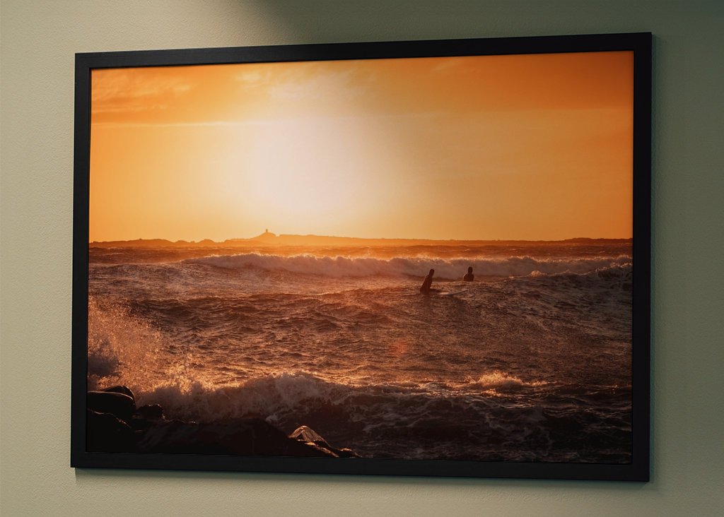 Surfen bei Sonnenuntergang