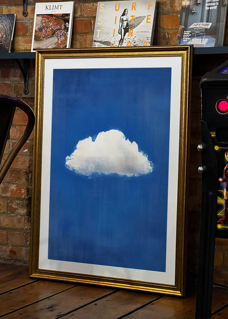 Wolk Wall Art Schilderij Blauw
