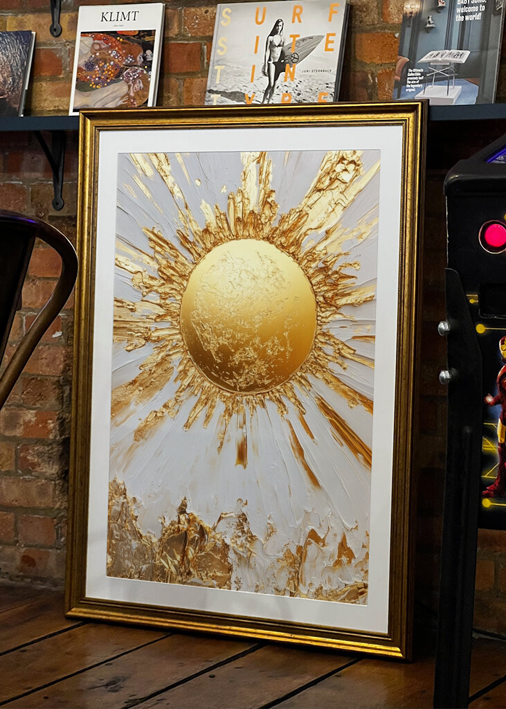 Gold sun as a painting