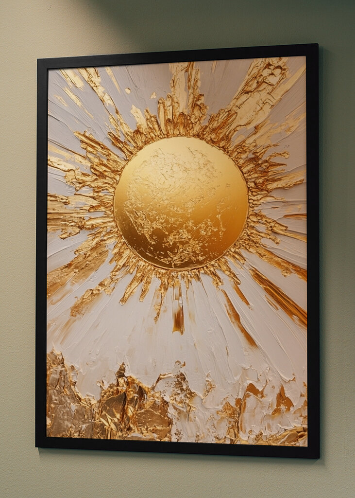 Gold sun as a painting