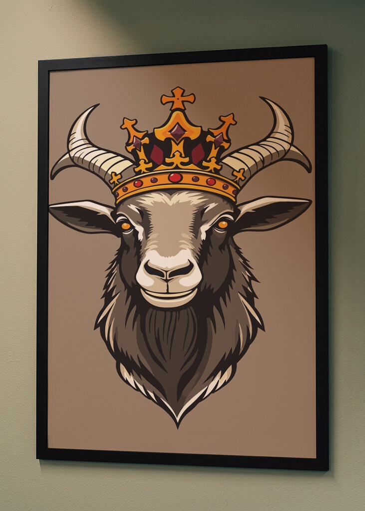 Korunovaná koza v šedé barvě