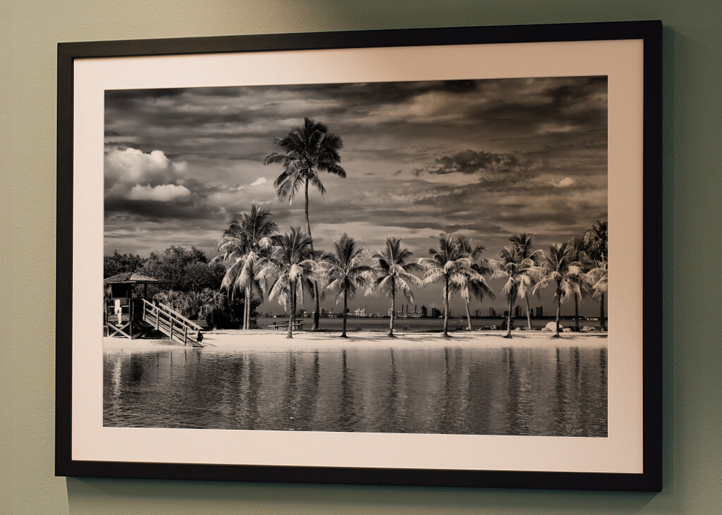 Vild strand med utsikt över Miami