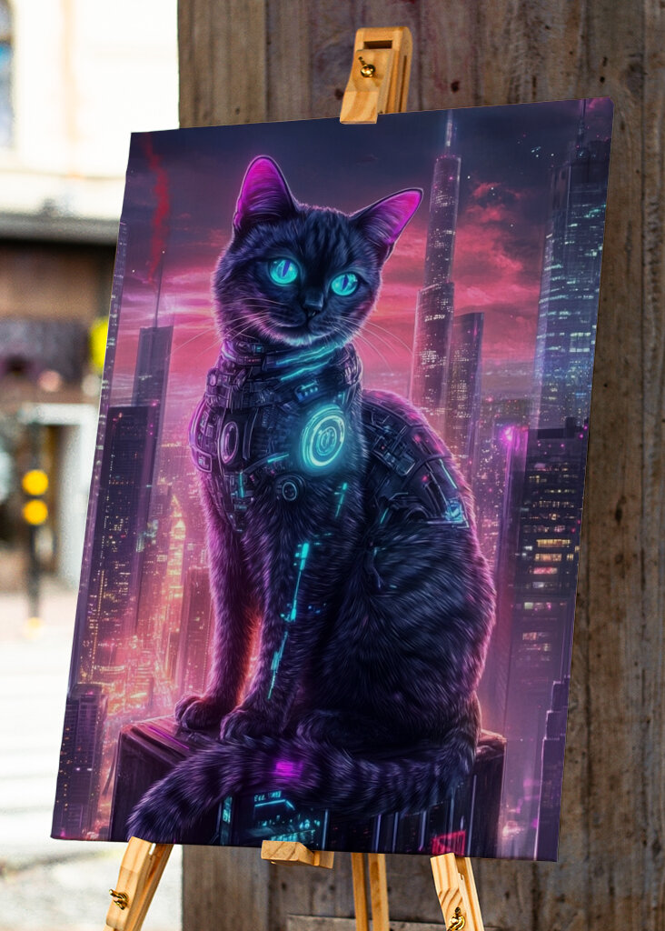 Neon Cyber Gatto