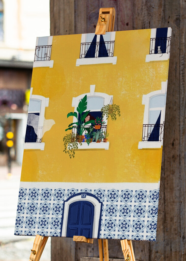 Lisabonská žlutá fasáda #2427830
