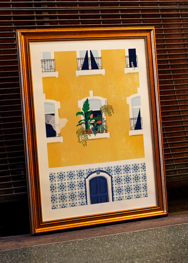 Lisabonská žlutá fasáda #2427830