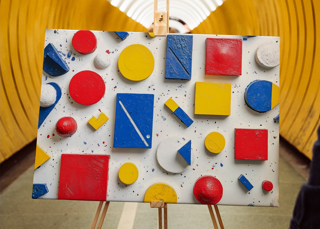 Malované barevné tvarové prvky