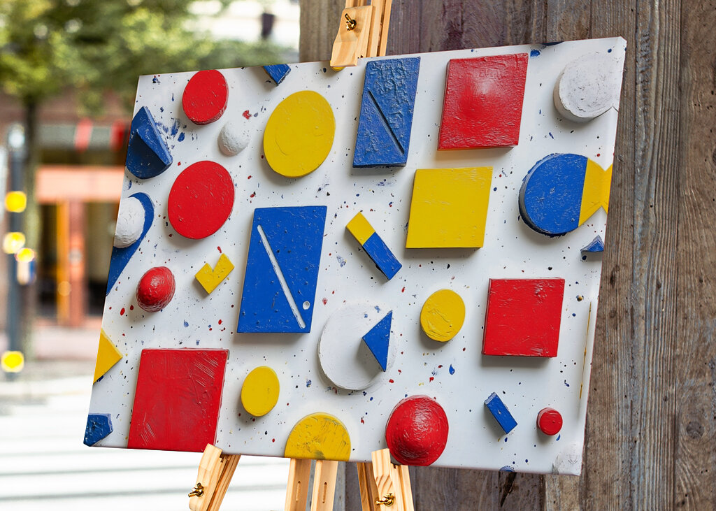 Malované barevné tvarové prvky