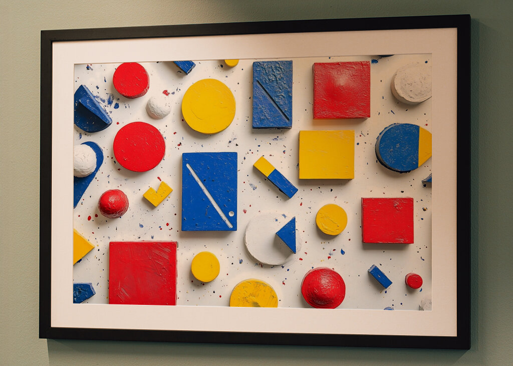 Malované barevné tvarové prvky