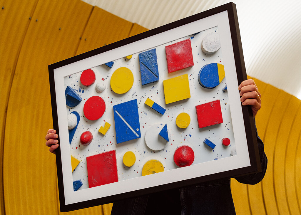 Malované barevné tvarové prvky