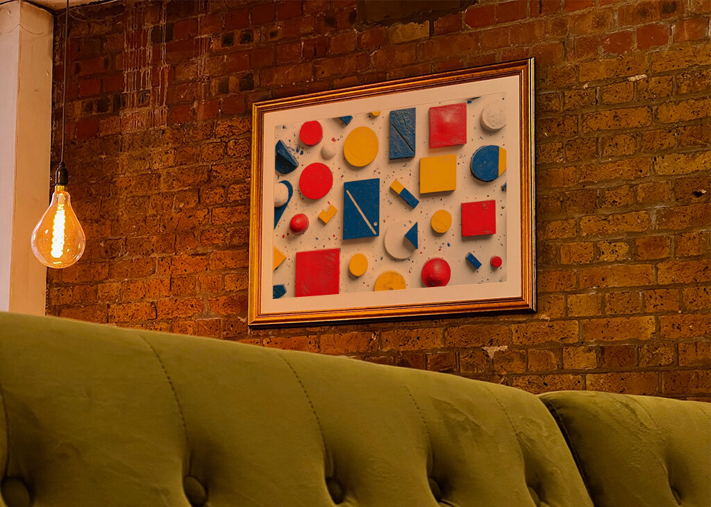 Malované barevné tvarové prvky