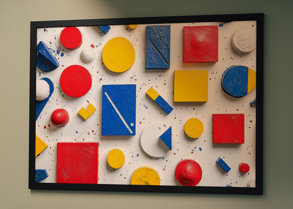 Malované barevné tvarové prvky