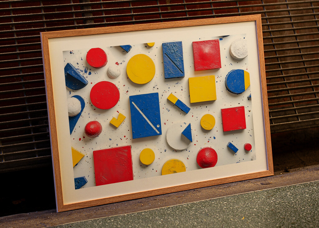 Malované barevné tvarové prvky