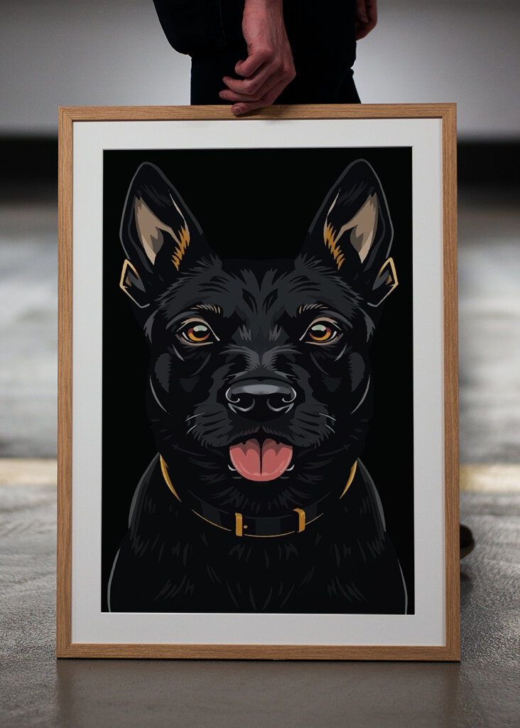 Cane Rottweiler di colore nero 