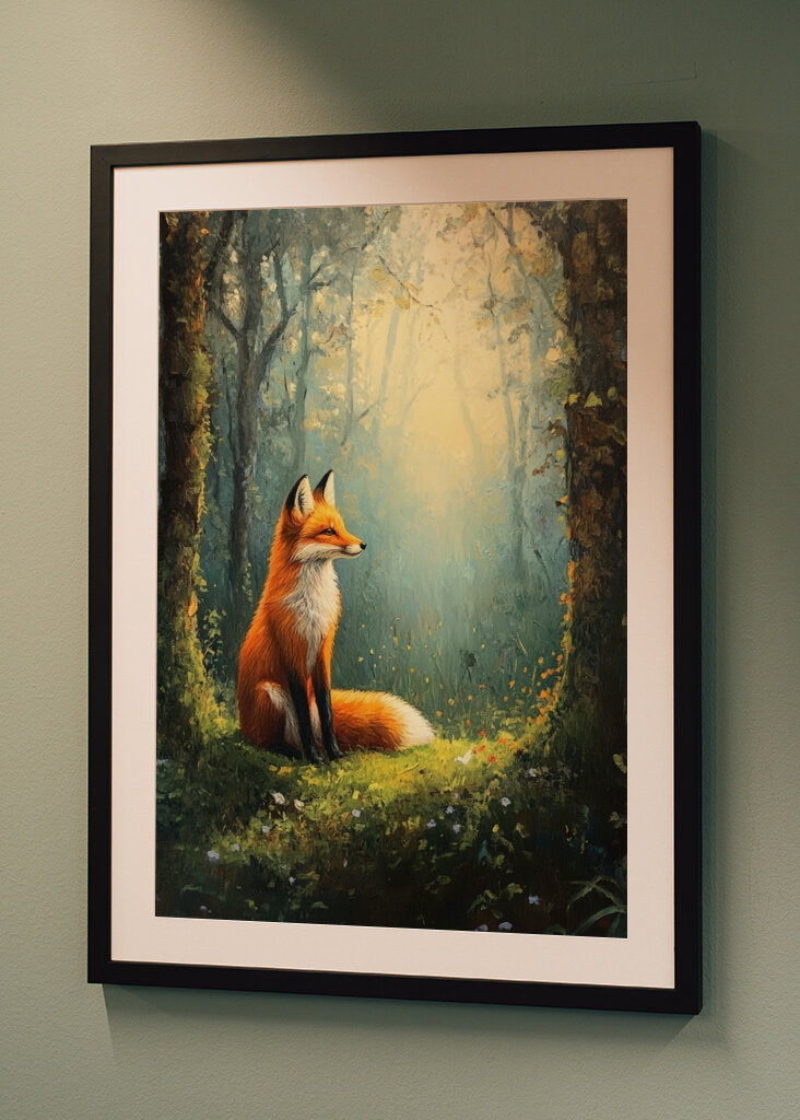 Ruhe für einen Fuchs - Malerei Wald