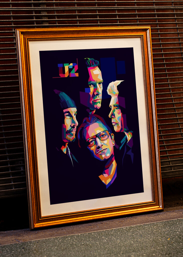 U2 Band Pop Art Style