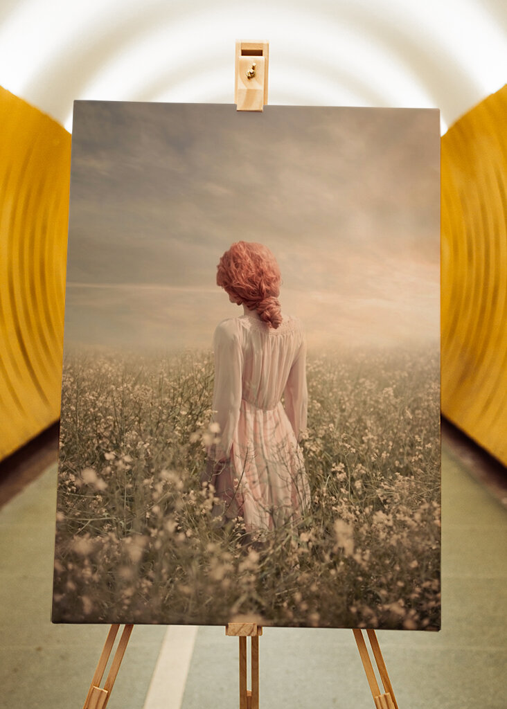Woman in Pastel field 