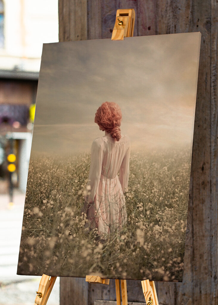 Woman in Pastel field 