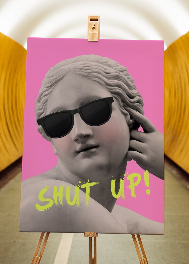 Drž hubu, růžová, žlutá