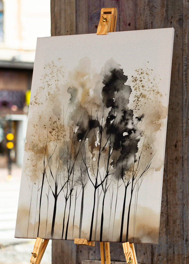 Aquarell Herbstbäume 