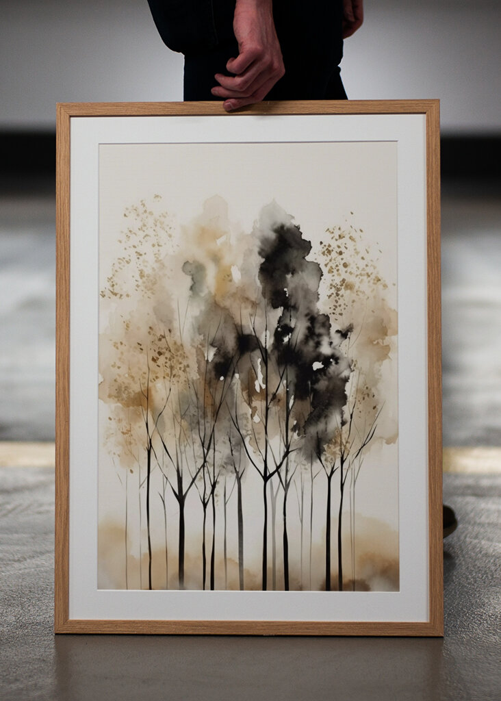 Aquarell Herbstbäume 