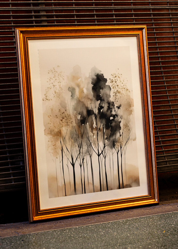 Aquarell Herbstbäume 