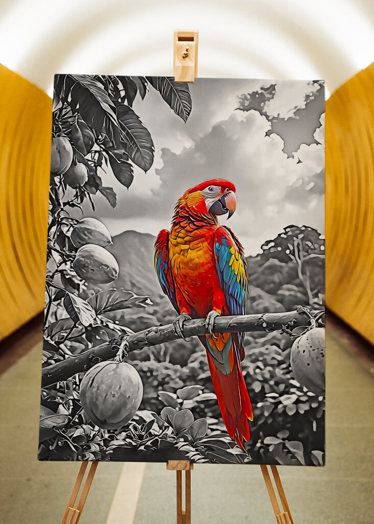 Loro en la rama de un árbol