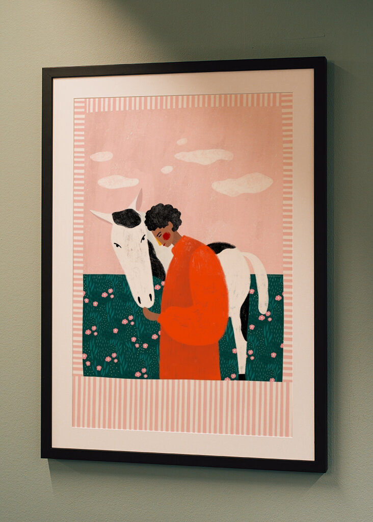 Orange Girl and Horse