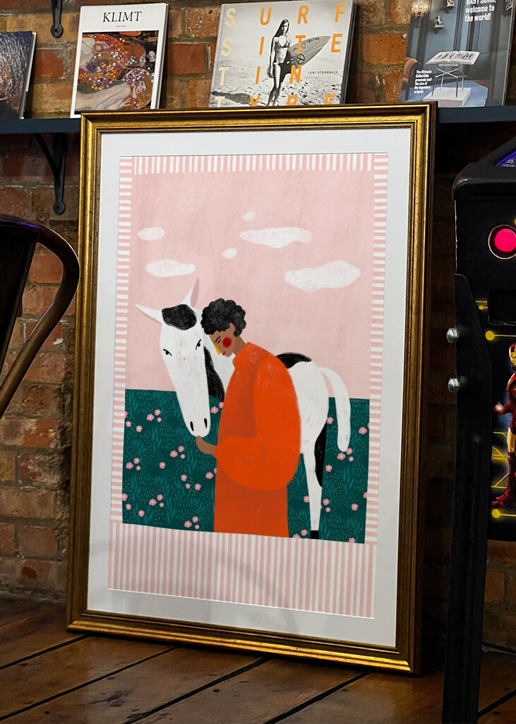 Orange Girl and Horse