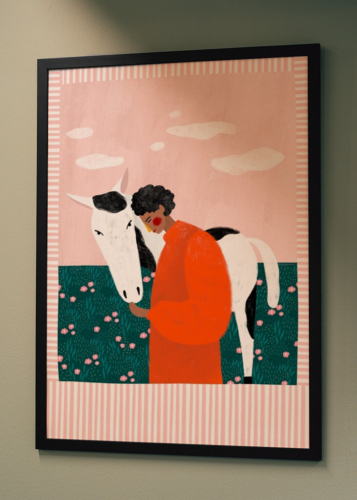 Orange Girl and Horse