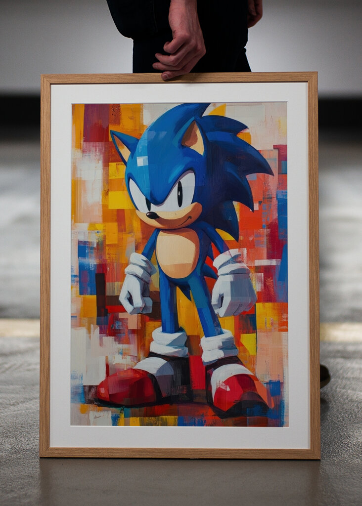 Sonic im kubistischen Stil