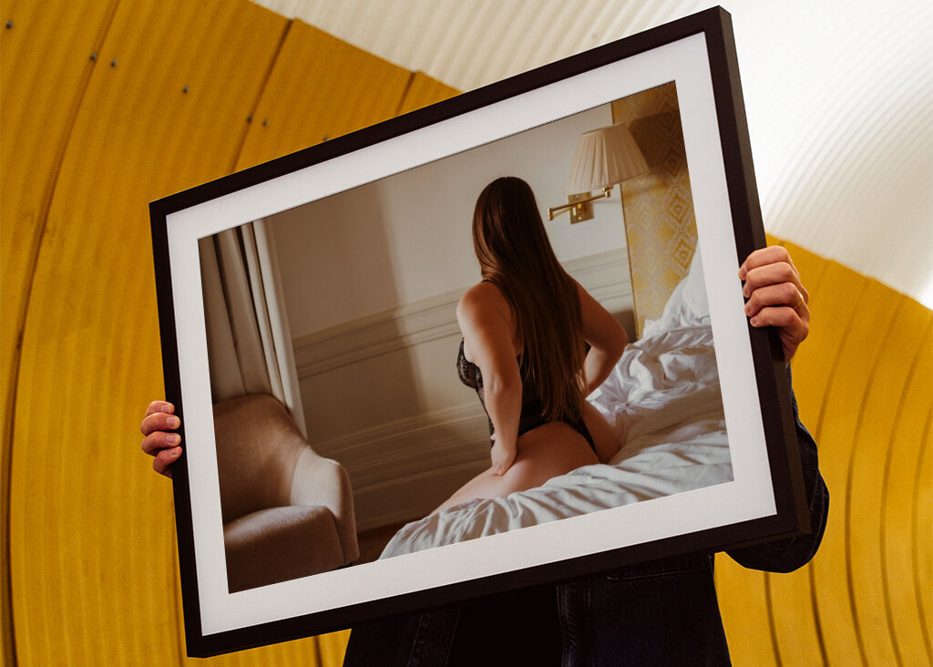 Woman in lingerie in bed