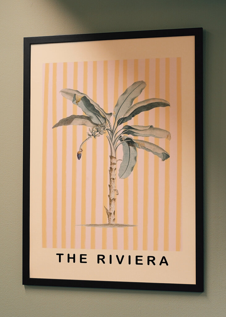 Lyserødt og gult palmetræ