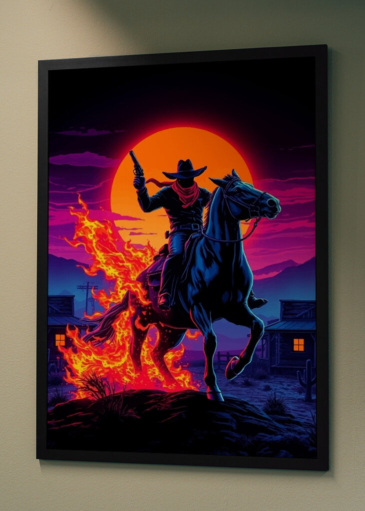 Flammen-Cowboy-Reiter