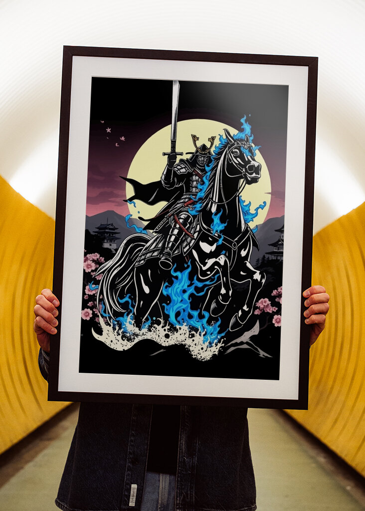 Silhueta do guerreiro do samurai