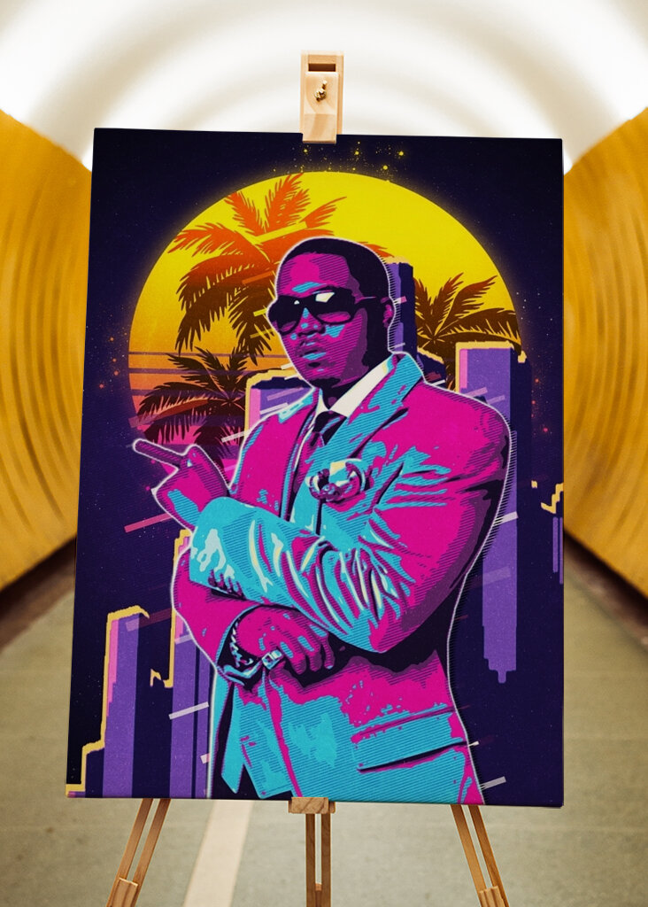 Nas Rapper 80s Retro Style