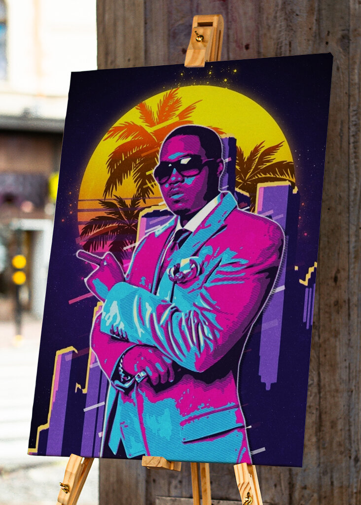 Nas Rapper 80s Retro Style