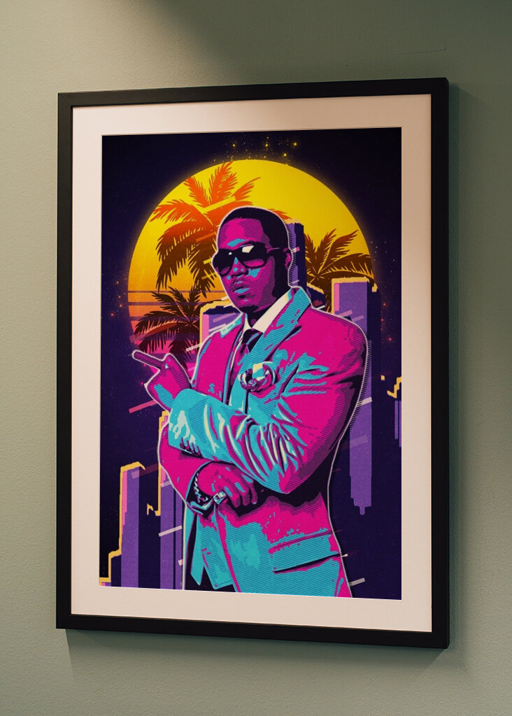 Nas Rapper 80s Retro Style