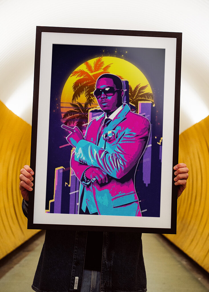 Nas Rapper 80s Retro Style