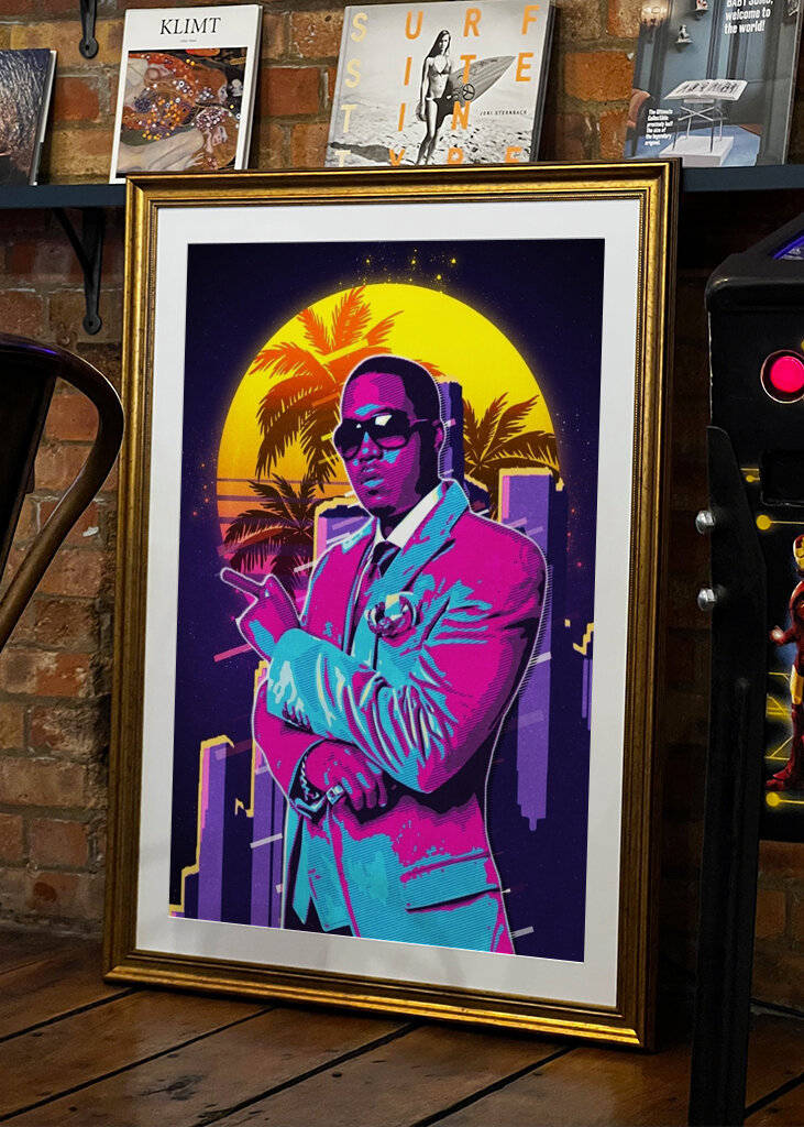 Nas Rapper 80s Retro Style