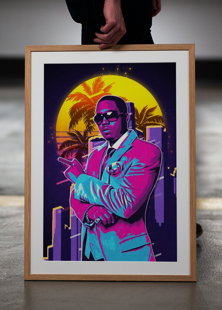 Nas Rapper 80s Retro Style