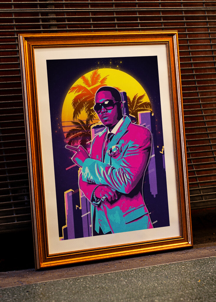 Nas Rapper 80s Retro Style