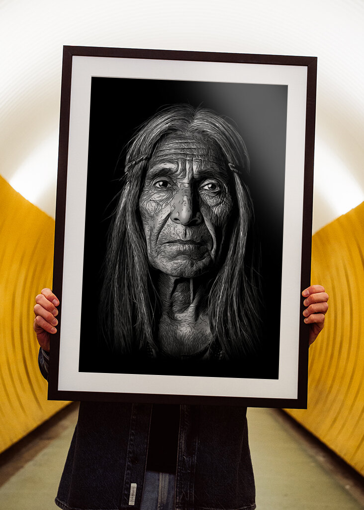 Indiaan met lang haar