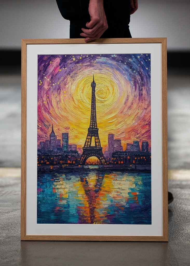 Paris - Leuchten in der Nacht Gemälde