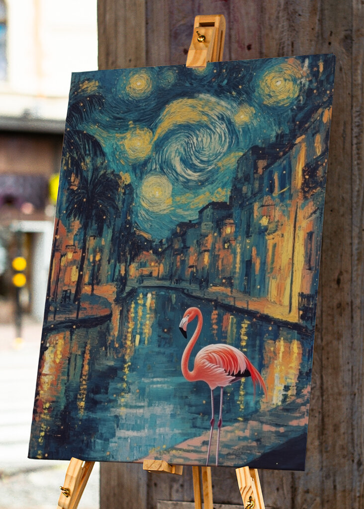 Sogno di fenicottero di notte