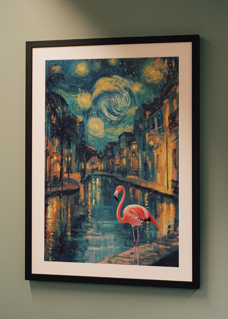 Sogno di fenicottero di notte