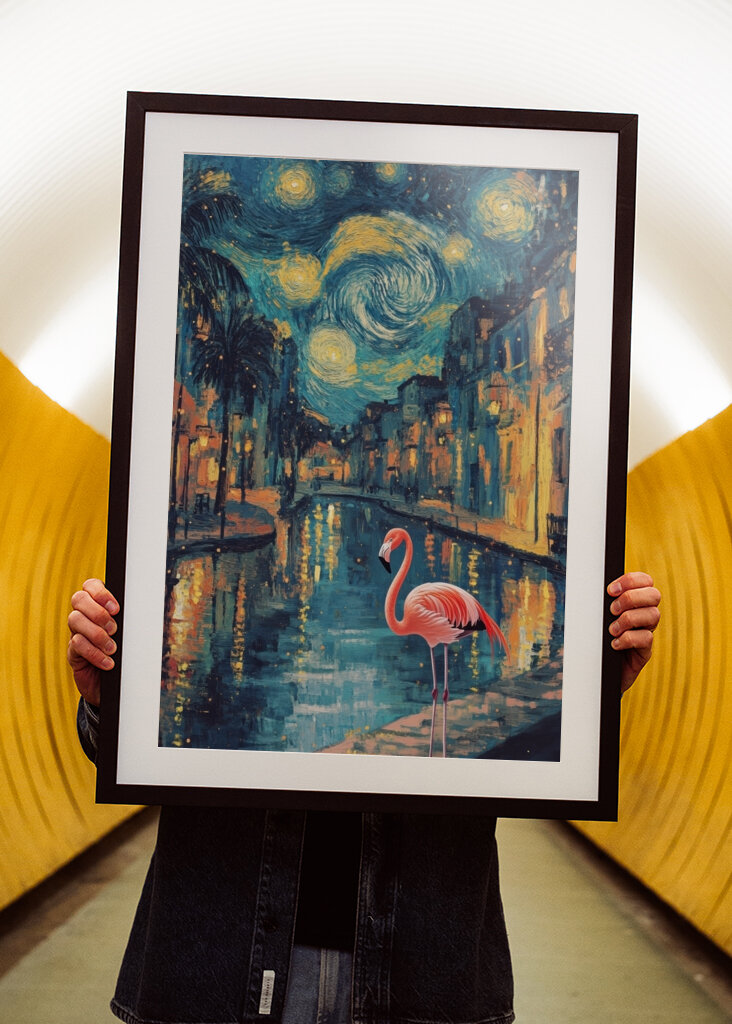 Sogno di fenicottero di notte