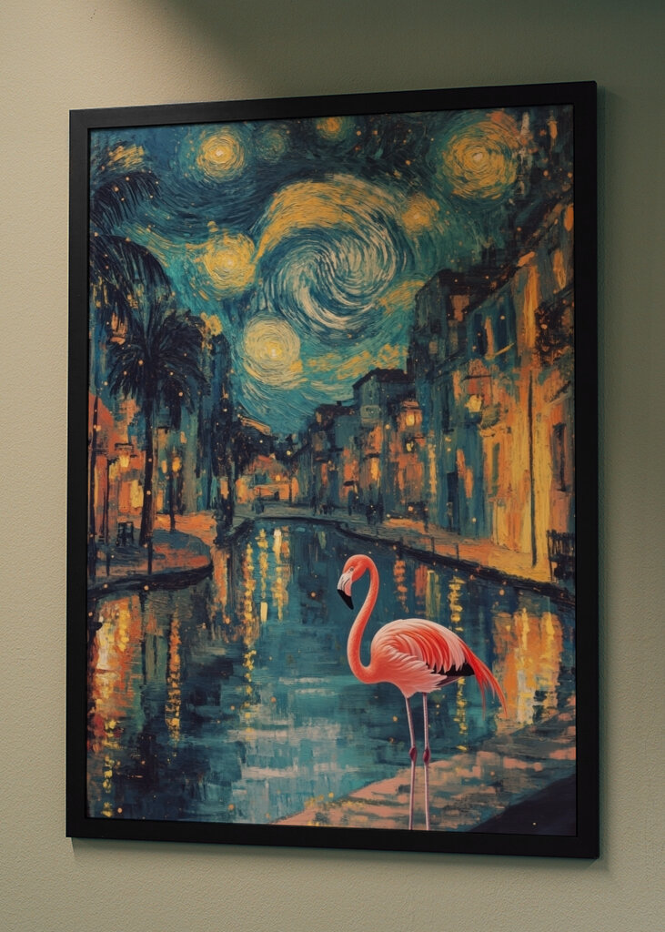 Sogno di fenicottero di notte